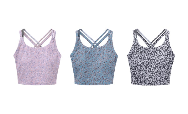 Nostalgic Flower Cross Logo Bra Top