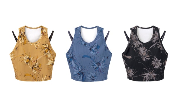 Rib Big Flower Print Short Tank Top