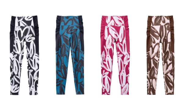Heart Print Side Gather Leggings
