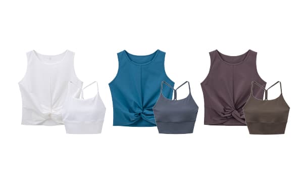 Paper Like Tank Top With Bra Top