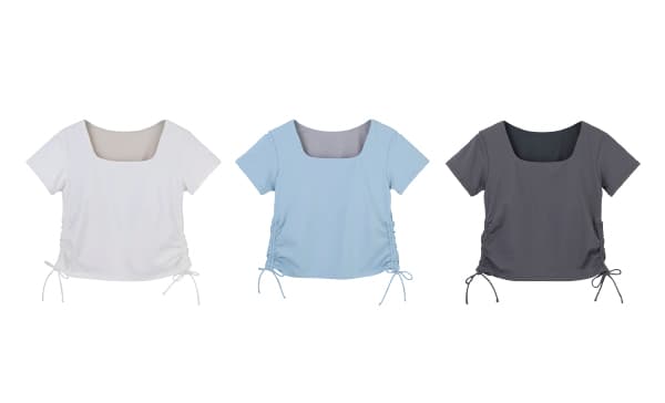 Ruched Side Tee With Pad
