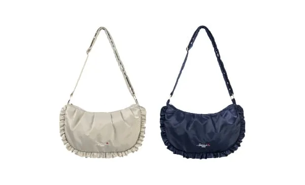 Shiny Satin Ruffle Shoulder Bag