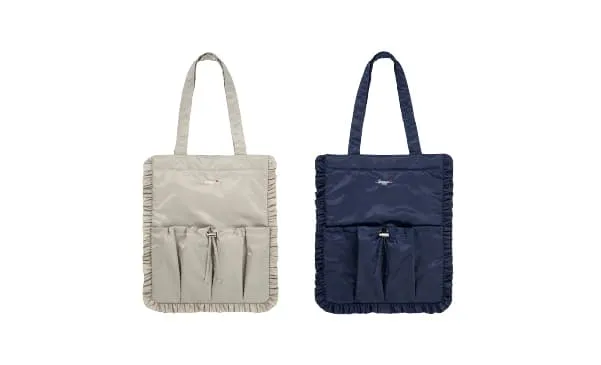 Shiny Satin Ruffle Tote Bag