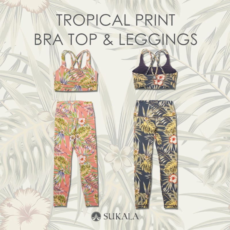 Tropical Print Bra Top & Leggings