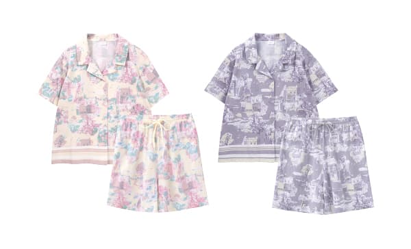 Relax FELCERA Maison Panel Print Open-Collar Pajamas